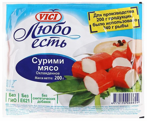 Мясо крабовое ВИЧИ Любо есть замороженное 200гр